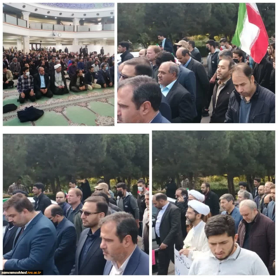 برگزاری مراسم وداع با پیکر دانشجویان شهید به روایت تصویر در مسجد دانشگاه فردوسی مشهد 2